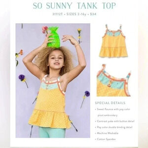 Matilda Jane "So Sunny" Ruffle Tank Top Girls Size 10 NWT‎